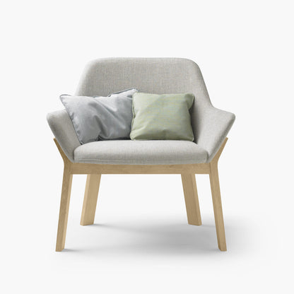 Fauteuil lounge en bois massif avec coussins