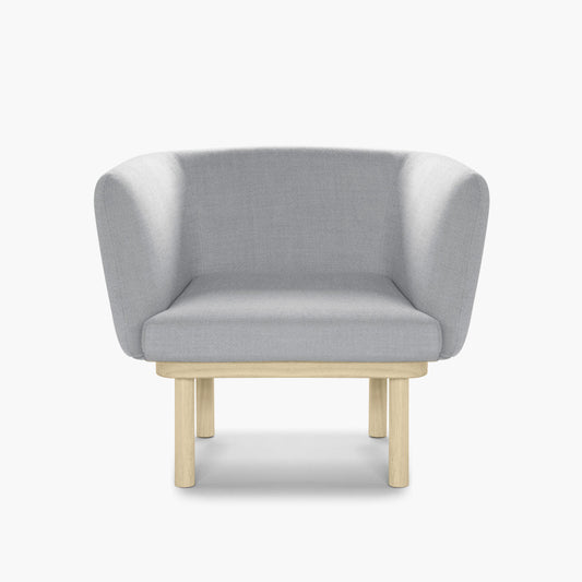 Fauteuil lounge en bois massif à éléments courbés