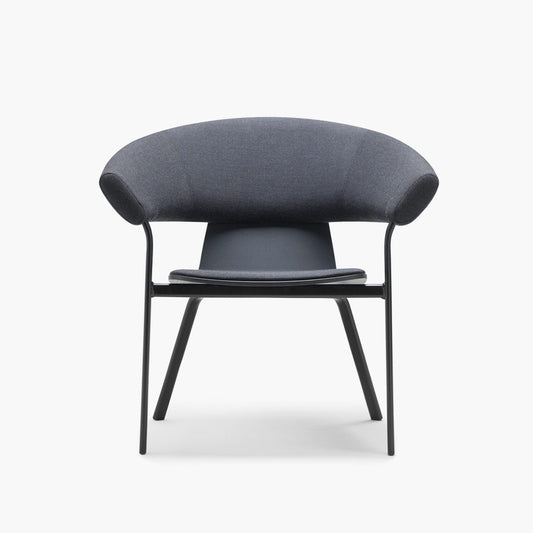 Fauteuil lounge en bois massif et métal