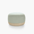 Pouf rond moyen en bois massif et tissu