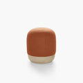 Pouf rond petit en bois massif et tissu