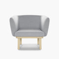 Fauteuil lounge en bois massif à éléments courbés