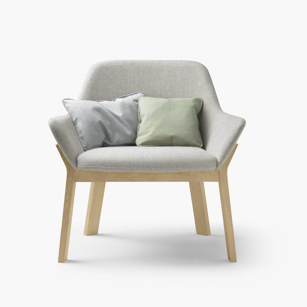 Fauteuil lounge en bois massif avec coussins