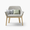 Fauteuil lounge en bois massif avec coussins