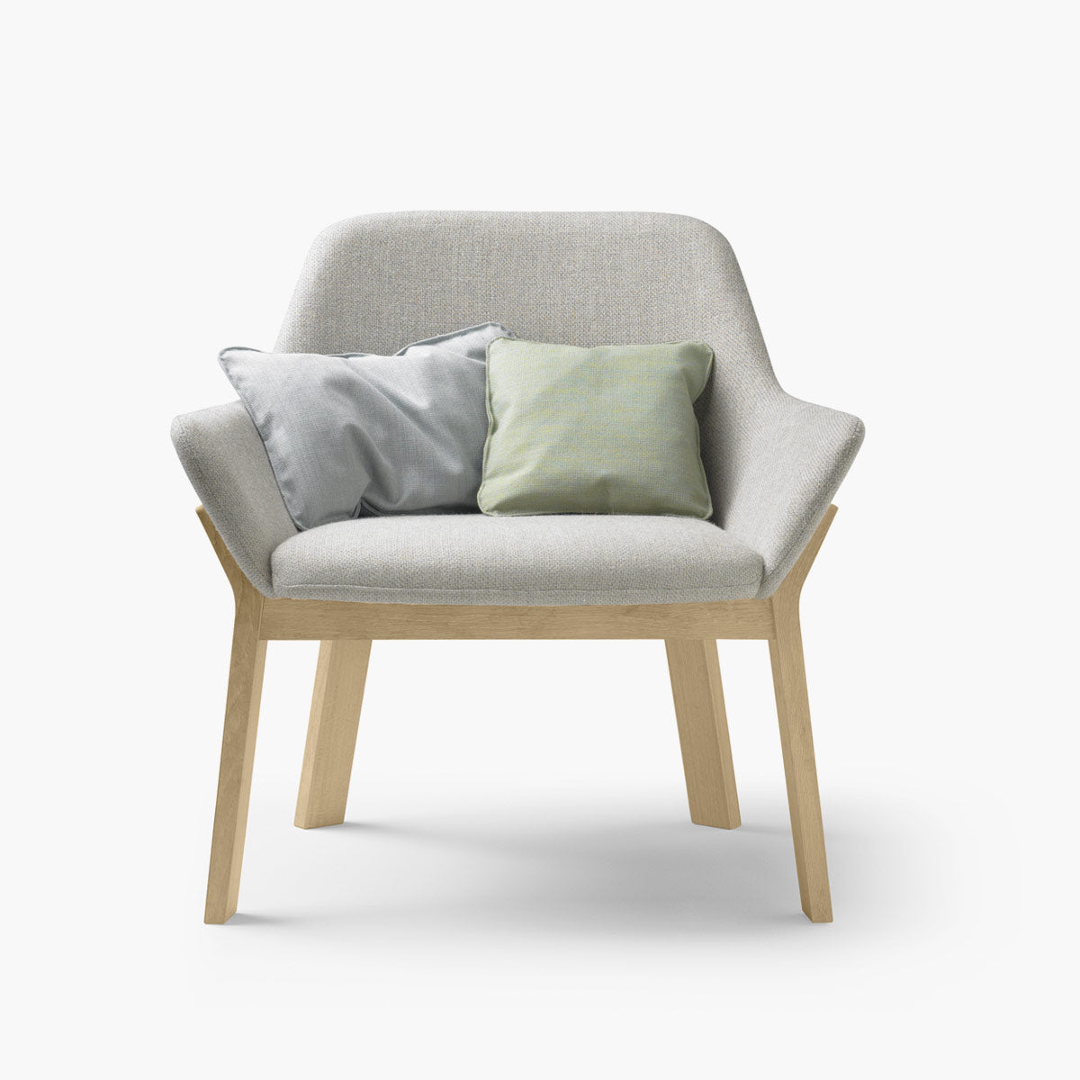 Fauteuil lounge en bois massif avec coussins